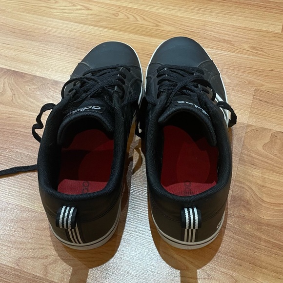 Adidas US size 10 Black with Red Bottom Shoes - Picture 2 of 5